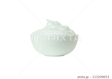 PNG, Bowl with cream, isolated on white background PNG, Bowl with cream, isolated on white background 113209053