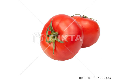 Fresh tomato isolated on the white Fresh tomato isolated on the white 113209383