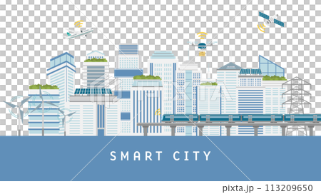 利用科技的智慧城市景觀（全高清 16:9 尺寸） 113209650