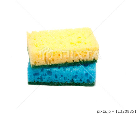Kitchen sponge for dish isolated on the white 113209851