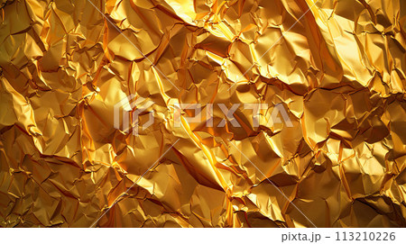 Gold crumpled paper textured background Gold crumpled paper textured background 113210226