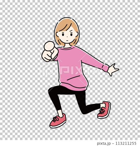 指向的女性的例證 113211255