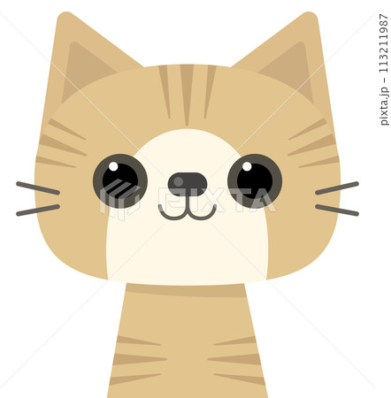 Cute hand drawn cats breed cartoon set brown tabby cat 113211987