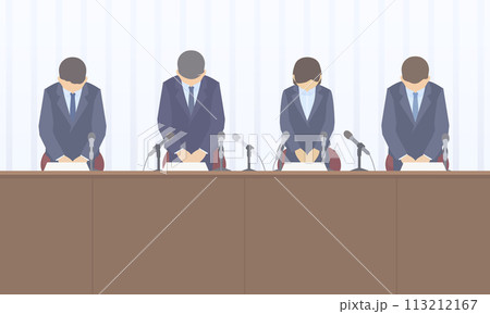 謝罪会見のイラスト 113212167