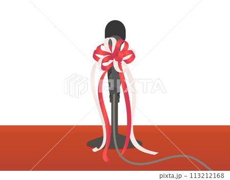 紅白リボンが付いたマイクのイラスト 紅白リボンが付いたマイクのイラスト 113212168