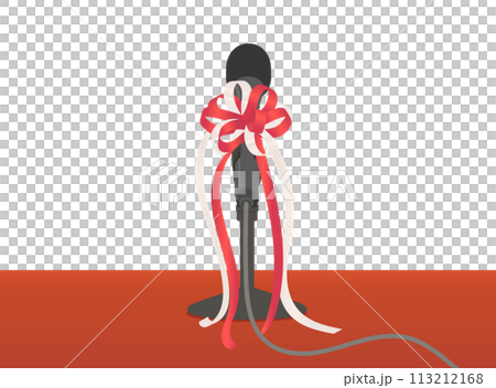 紅白リボンが付いたマイクのイラスト 紅白リボンが付いたマイクのイラスト 113212168
