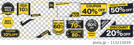 Yellow and black price cut advertising template material collection 113213039