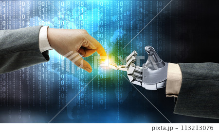 Robotic hand and business hand 113213076