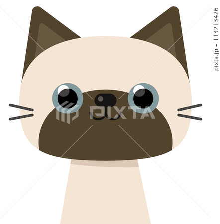 Cute hand drawn cats breed cartoon set siamese cat 113213426