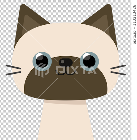 Cute hand drawn cats breed cartoon set siamese cat 113213426