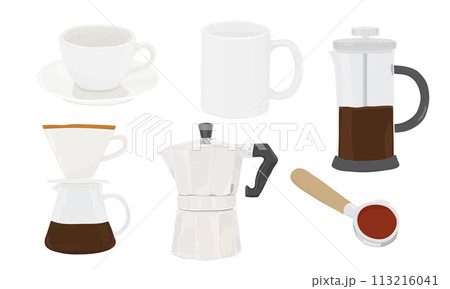 コーヒー器具のイラストセット 113216041