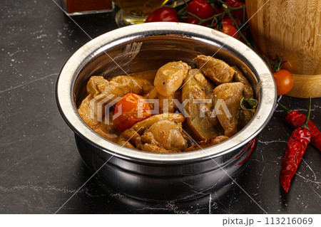 Thai Tom yum soup with chicken 113216069