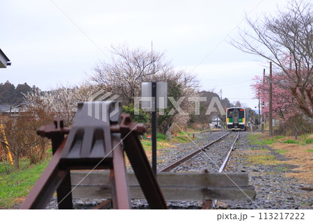 春雨に打たれながら発車を待つ久留里線キハE130系気動車_2024/2/25撮影 113217222