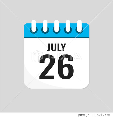Icon page calendar day - 26 July 113217376