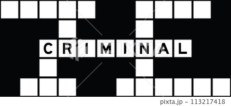 Alphabet letter in word criminal on crossword puzzle background 113217418