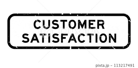 Grunge black customer satisfaction word square rubber seal stamp on white background Grunge black customer satisfaction word square rubber seal stamp on white background 113217491