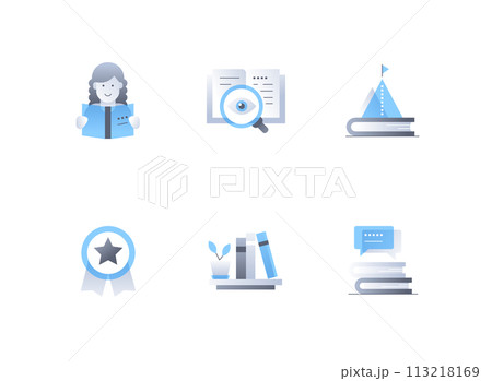 Preschool education - flat design style icons set 113218169