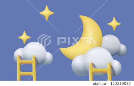 3d realistic ladders in the sky with clouds moon and stars three dimensional climbing up to dream 3d realistic ladders in the sky with clouds moon and stars three dimensional climbing up to dream 113219056