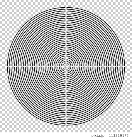 Concentric Circle Lines Pattern. Abstract Geometric Round Design Element. Vector Art. 113219175