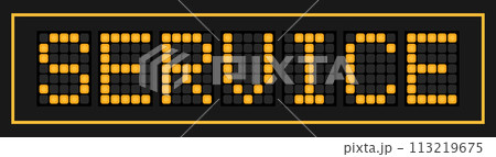 Orange color led banner in word service on black background 113219675