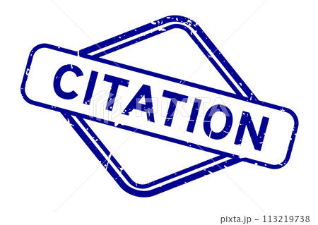 Grunge blue citation word rubber seal stamp on white background 113219738