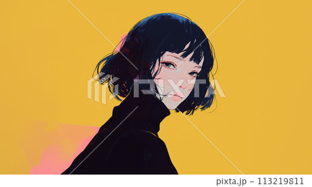 振り返る美しい女性 振り返る美しい女性 113219811