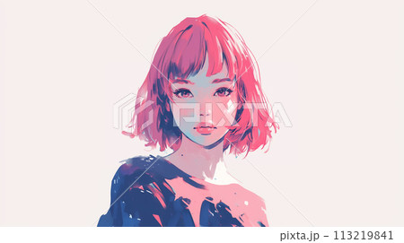 かわいい女性のポートレート 113219841