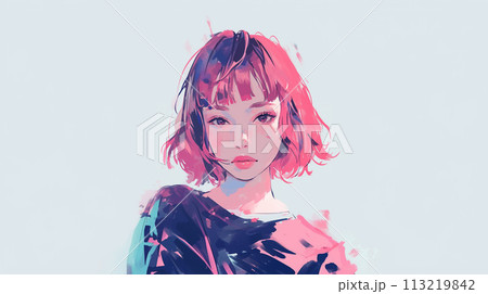 かわいい女性のポートレート 113219842