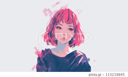 かわいい女性のポートレート 113219845