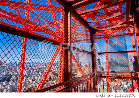東京都港区 東京タワーの外階段 113219870