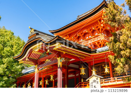 京都府八幡市八幡高坊の石清水八幡宮　楼門（国宝） 113219896