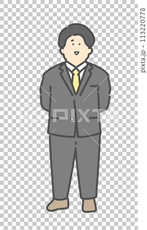 Full body illustration of a man wearing a suit Full body illustration of a man wearing a suit 113220778