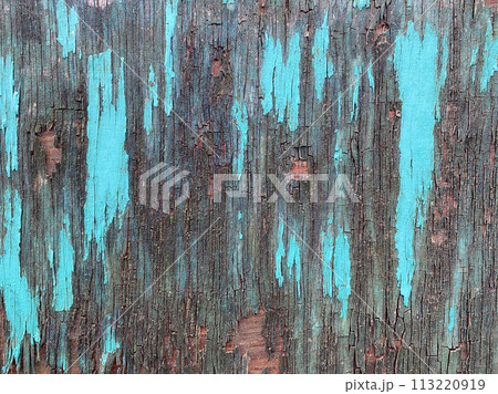 Old painted light blue wood surface 113220919