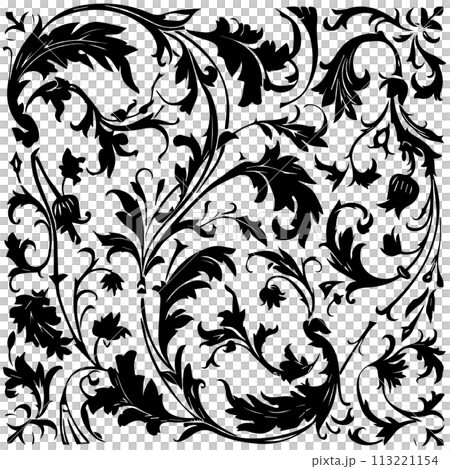 Elegant decorative elements in the Art Nouveau style 113221154