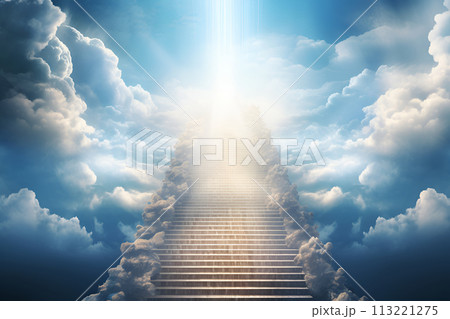 Stairs and sky. Concept Religion and Heaven Stairs and sky. Concept Religion and Heaven 113221275