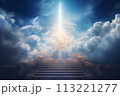 Stairs in sky to Heaven. Concept of Religion  113221277