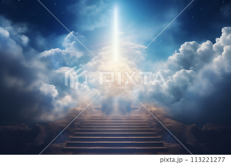 Stairs in sky to Heaven. Concept of Religion Stairs in sky to Heaven. Concept of Religion 113221277