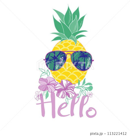 pineapple with glasses design, exotic, background, food, fruit, illustration nature pineapple summer tropical vector drawing fresh pineapple with glasses design, exotic, background, food, fruit, illustration nature pineapple summer tropical vector drawing fresh 113221412