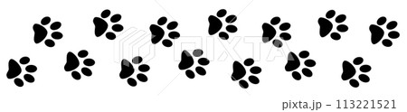 Paw prints dog track divider border design template 113221521