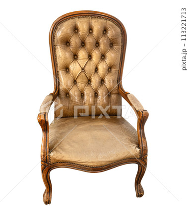 an old leather armchair 113221713