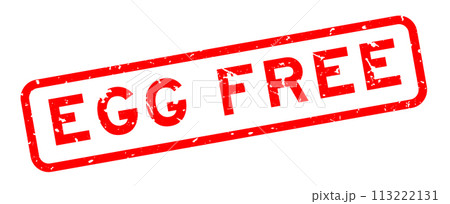 Grunge red egg free word square rubber seal stamp on white background 113222131