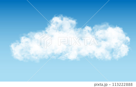 Realistic white clouds smoke on blue sky background vector 113222888