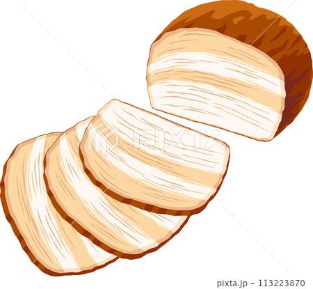 焼豚の塊とスライス 焼豚の塊とスライス 113223870