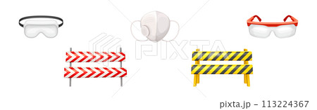 Safety Equipment and Object for Industrial Work Vector Set Safety Equipment and Object for Industrial Work Vector Set 113224367