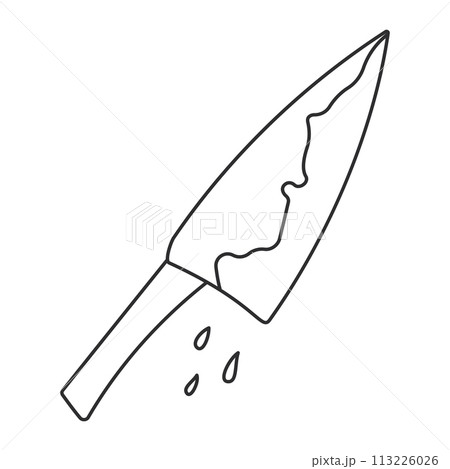 knife blood halloween drops line icon element knife blood halloween drops line icon element 113226026