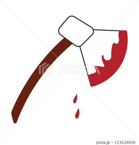 ax blood halloween drops line icon element ax blood halloween drops line icon element 113226036