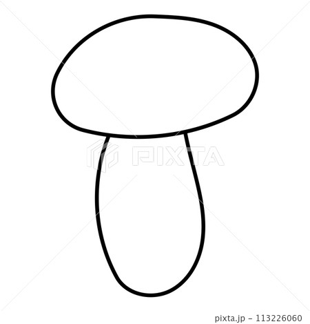 mushroom autumn black white line doodle element 113226060