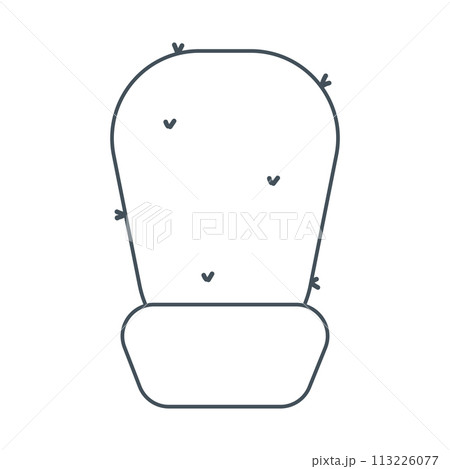 cactus needle pot line doodle icon element 113226077