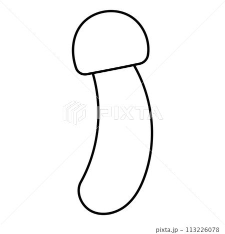 mushroom autumn black white line doodle element 113226078