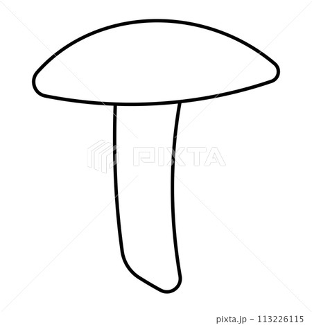 mushroom autumn black white line doodle element 113226115
